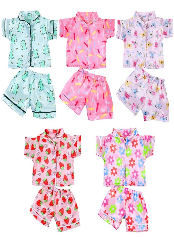 ZITA ELEMENT 5 Set American 18" Doll Clothes Soft Silk Baby Girl Dolls Clothes for 18 Inch Dolls Accessories Christmas Birthday Gift for Kids - Image 1